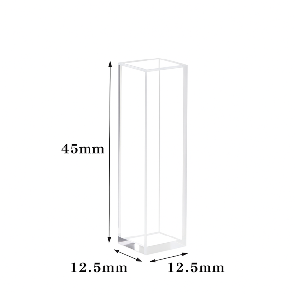 (VFOFO3) 3.5mL Fluorescence Cuvette with PTFE Lid, Fused, Flat Base, Lightpath 10mm