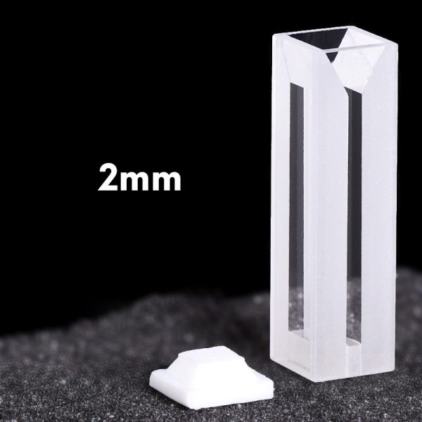 (VFOFS2) 0,7 mL Semi-Micro Cuvette, Καπάκι PTFE, Fused, Πλάτος 2mm, 4 Παράθυρα