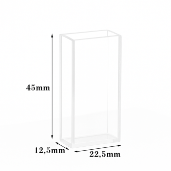 (VFOFS2010) 7 mL Dual Pathlength Cuvette, Fused, Lightpath 10mm or 20mm, 45×22.5×12.5 mm