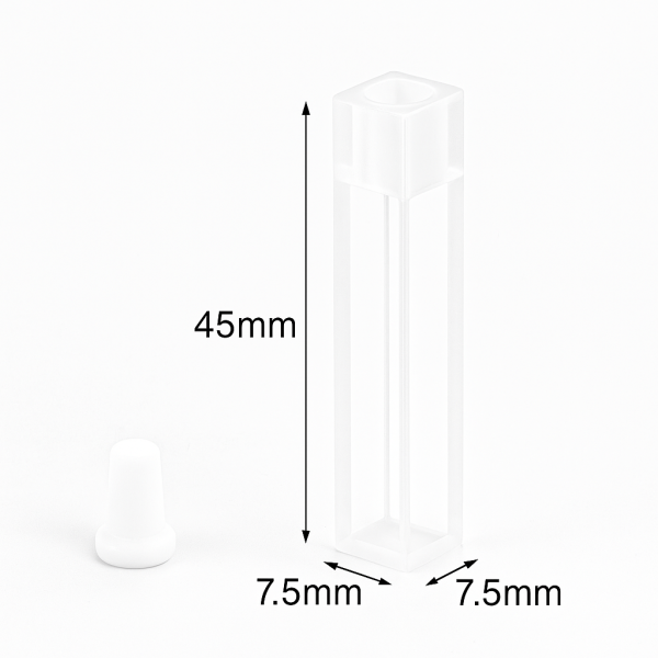 (VFPFC55) 0.875mL Micro Cuvette, Customized, Stopper, Fused, Width 5x5mm, 4 Windows - Image 4