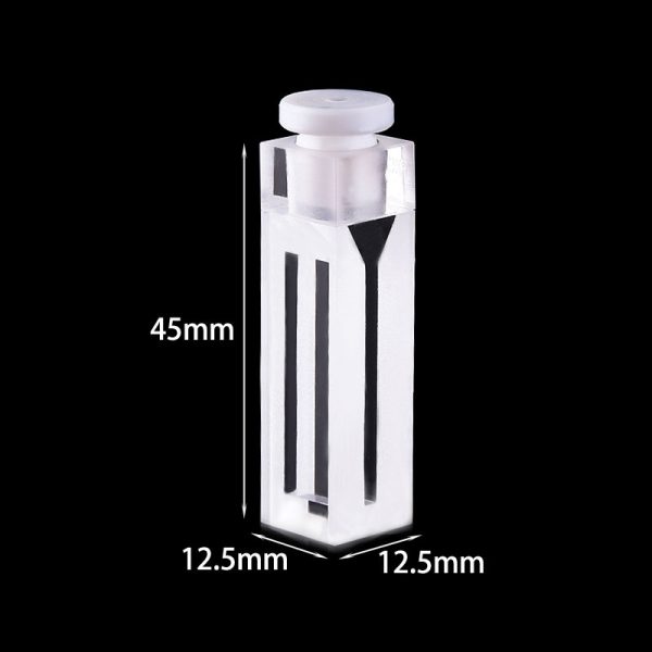 (VFPFS2) 0.7mL Semi-Micro Cuvette, Stopper, Fused, Width 2mm, 4 Windows - Image 3