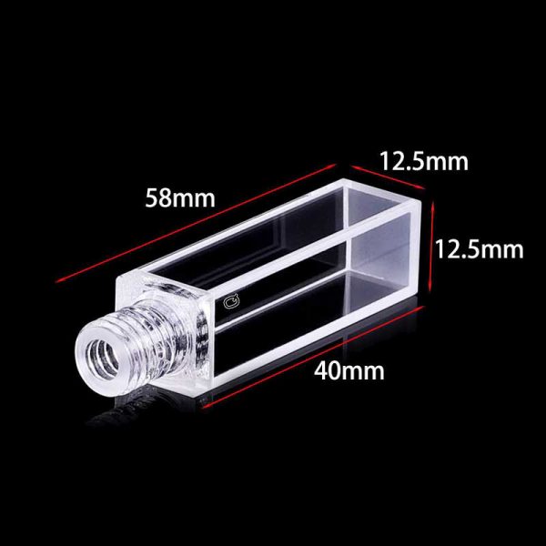 (VFSF2) 3.5mL Standard Fluorescence Cuvette with Screw Cap, Fused, Lightpath 10mm - Image 5