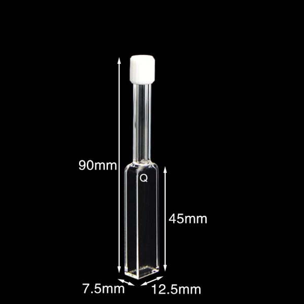 (VFSM05) 1,75 mL Κυψέλη με σωλήνα χαλαζία και βιδωτό καπάκι, σωλήνας 7 mm, Ύψος 90 mm, 4 παράθυρα, διαδρομή φωτός 5 mm - Image 2