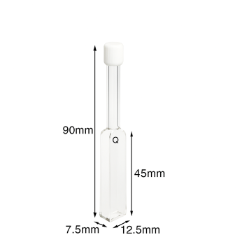 (VFSM05) 1.75mL Cell w/ Quartz Tube and Screw Cap, Tube 7mm, Height 90mm, 4 Windows, Lightpath 5mm