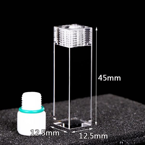 (VFSM52) 3.5mL Fluorescence Cuvette with Inner Screw Cap, Molded, New, Lightpath 10mm - Image 3