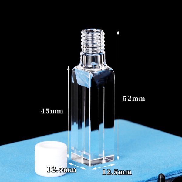(VFSMS1) 0.35mL Semi-Micro Cuvette, Screw Cap, Molded, Width 1mm, 4 Windows - Image 2