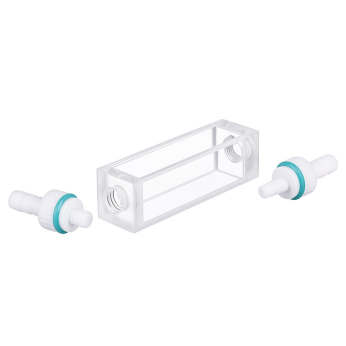 (VLFEE) 3.5mL Flow Cell, Screw PTFE Connectors, 4 Windows, Lightpath 10mm, Fused