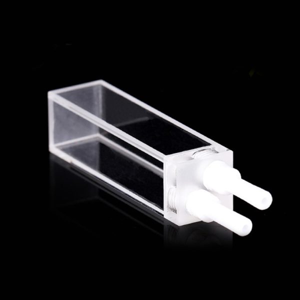 (VLFPT) 3.5mL Flow Cell, Screw PTFE Connectors, 4 Windows, Lightpath 10mm, Fused - Image 2