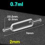 (VLM02) Celda de flujo de 0,7 ml, tubo de 5 mm de diámetro exterior, altura de 76 mm, 2 ventanas, paso de luz de 2 mm, moldeada