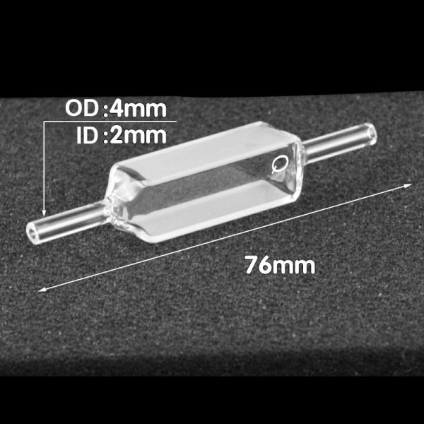 (VLM04) Celda de flujo de 3,5 ml, tubo de 4 mm de diámetro exterior, altura de 76 mm, 2 ventanas, paso de luz de 10 mm, moldeado - Image 2