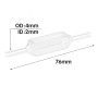(VLM04) Celda de flujo de 3,5 ml, tubo de 4 mm de diámetro exterior, altura de 76 mm, 2 ventanas, paso de luz de 10 mm, moldeado