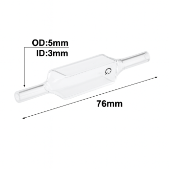 (VLM05) 3.5mL Flow Cell, Tube OD 5mm, Height 76mm, 2 Windows, Lightpath 10mm, Molded