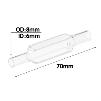 (VLM08) 3,5 ml virtauskenno, putken ulkohalkaisija 8 mm, korkeus 70 mm, 2 ikkunaa, valopolku 10 mm, valettu