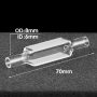 (VLM08) Cella a flusso da 3,5 ml, diametro esterno tubo 8 mm, altezza 70 mm, 2 finestre, percorso ottico 10 mm, stampata