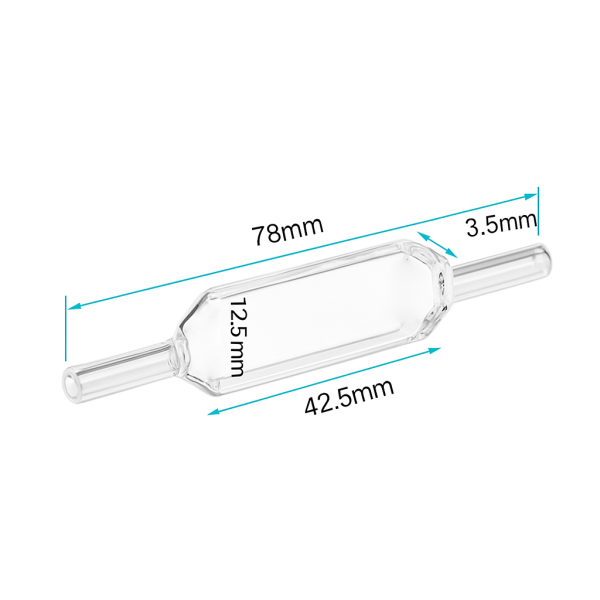 (VLM14) 0.35mL Flow Cell, Tube OD 4mm, Height 78mm, 2 Windows, Lightpath 1mm, Molded - Image 2
