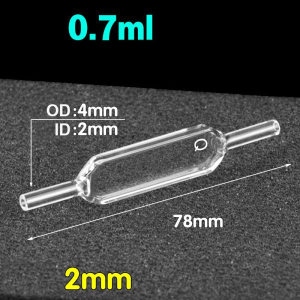 (VLM24) 0,7 ml flowcelle, rør OD 4 mm, højde 78 mm, 4 vinduer, lysvej 2 mm, støbt