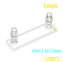 (VLM300) 300μL Flow Through Cell with Side Tubes, 2 Windows, Lightpath 1mm, Molded