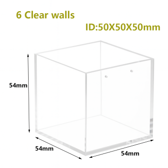 Cuvettes and Cells Custom Fabrication 166 (VLM6W) 125mL Flow Cell with Inlet/Outlet, 6 Clear Walls, Hole 1.2mm, Lightpath 50 mm, Molded