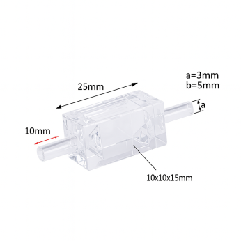 (VLMB15) Celda de flujo continuo de 1,5 ml, sin burbujas, paso de luz de 10 mm, 4 ventanas, moldeada