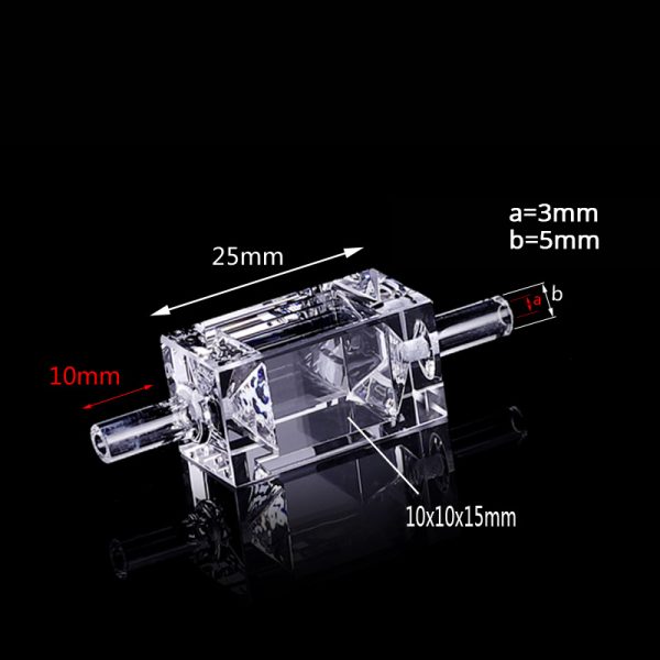 (VLMB15) Celda de flujo continuo de 1,5 ml, sin burbujas, paso de luz de 10 mm, 4 ventanas, moldeada - Image 2