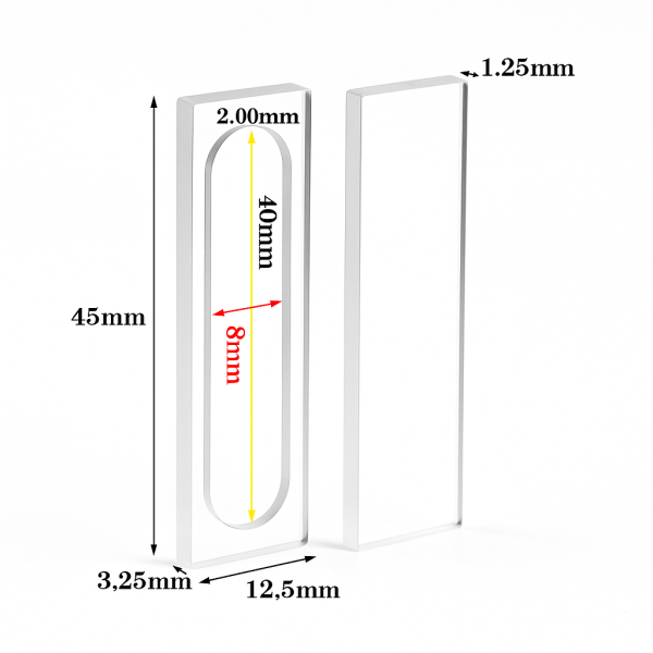 (VLMD20) 600 μL Ultra Micro Detachable Cuvette, Lightpath 2mm, 2 Windows, Molded