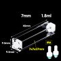 (VLMM6) Celda de flujo de 1,8 ml, conectores de PTFE con tornillo M6, 4 ventanas, paso de luz de 7 mm, moldeado