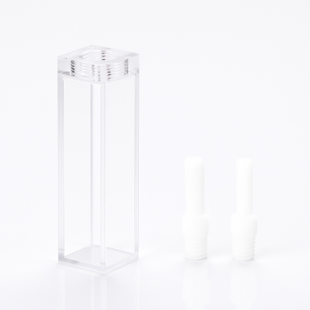 (VLMPT) 3.5mL Flow Cell, Screw PTFE Connectors, 4 Windows, Lightpath 10mm, Molded