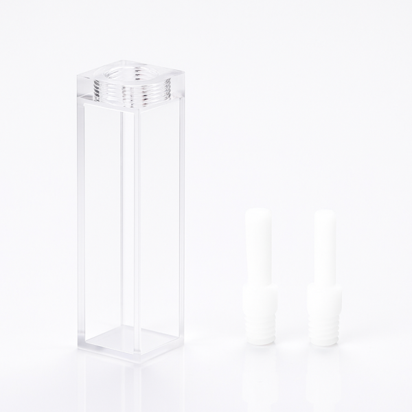 (VLMPT) 3,5 ml flowcelle, skrue PTFE-stik, 4 vinduer, lysvej 10 mm, støbt