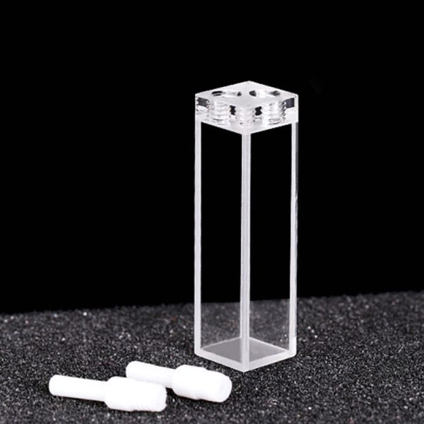 (VLMPT) 3.5mL Flow Cell, Screw PTFE Connectors, 4 Windows, Lightpath 10mm, Molded - Image 2