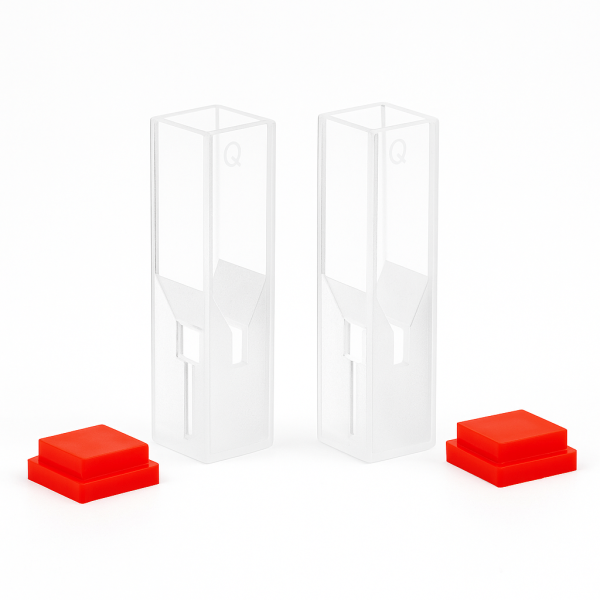 (VNE035) 100uL Sub Micro Fluorescence Cuvette, 4 Walls Clear, Lightpath 2/10mm, Fused, Z dim 15mm - Image 2
