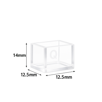 (VFOF14) 1.2mL Short Height Cuvette, 14×12.5×12.5 mm, 5 Windows, Fused, Lightpath 10mm