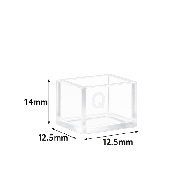 (VFOF14) 1,2mL Short Height Cuvette, 14x12.5x12.5 mm, 5 Janelas, Fundido, Lightpath 10mm