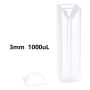 (VAOBM3) Cubeta semimicro de 1,05 ml, tapa de PTFE, unida, ancho de 3 mm, 2 ventanas