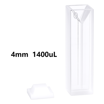 (VAOBM4) 1.4mL Semi-Micro Cuvette, Tampa PTFE, Colmodo, Largura 4mm, 2 Janelas