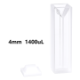 (VAOBM4) Cubeta semimicro de 1,4 ml, tapa de PTFE, unida, ancho de 4 mm, 2 ventanas