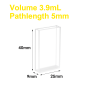 (VAOF39) 3.9ml Fluorescence Cuvette, Fused, Dual Lightpath 5/21mm, 40x25x9 mm, 4 Clear Windows