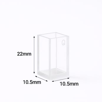 (VFOF22) 1.4mL Custom Cuvette, 22×10.5×10.5 mm, 4 Windows, Fused, Lightpath 8mm