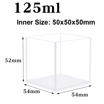 (VFFL50N) 125 mL Large Cuvette, 4 Windows, No Cover, Fused, Lightpath 50mm, 52x54x54 mm