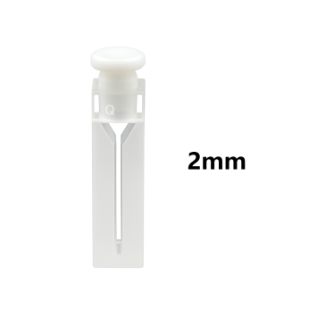 (VAPFS2) 0.7mL Semi-Micro Cuvette, Rolha PTFE, Fundido, Largura 2mm, 2 Janelas