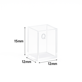 (VFOB15) 1.2mL Custom Cuvette, 15x12x12 mm, 4 Windows, Bonded, Lightpath 9.5mm