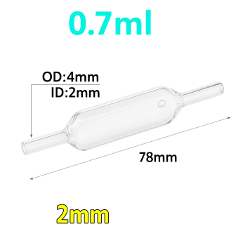 (VLM24) 0.7mL Flow Cell, Tube OD 4mm, Height 78mm, 4 Windows, Lightpath 2mm, Molded