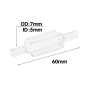 (VLM07) 3.5mL Flow Cell, Tube OD 7mm, Height 60mm, 4 Windows, Lightpath 10mm, Molded
