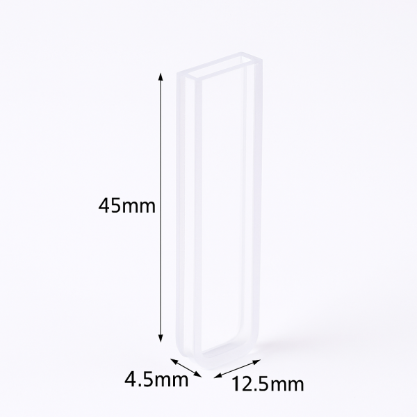 (VG024) 0.7mL Absorption Cuvette with Lid, Glass Material, Fused, Lightpath 2mm, 350 - 2000nm, 2 Clear Walls - Image 5