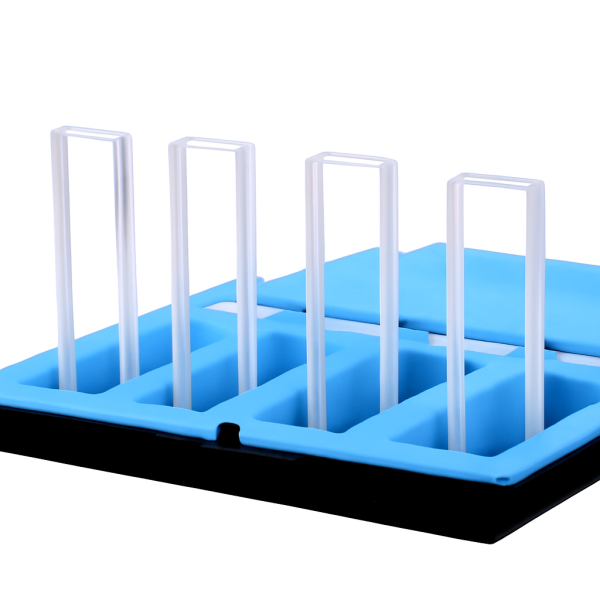 (VG024) 0.7mL Absorption Cuvette with Lid, Glass Material, Fused, Lightpath 2mm, 350 - 2000nm, 2 Clear Walls - Image 4