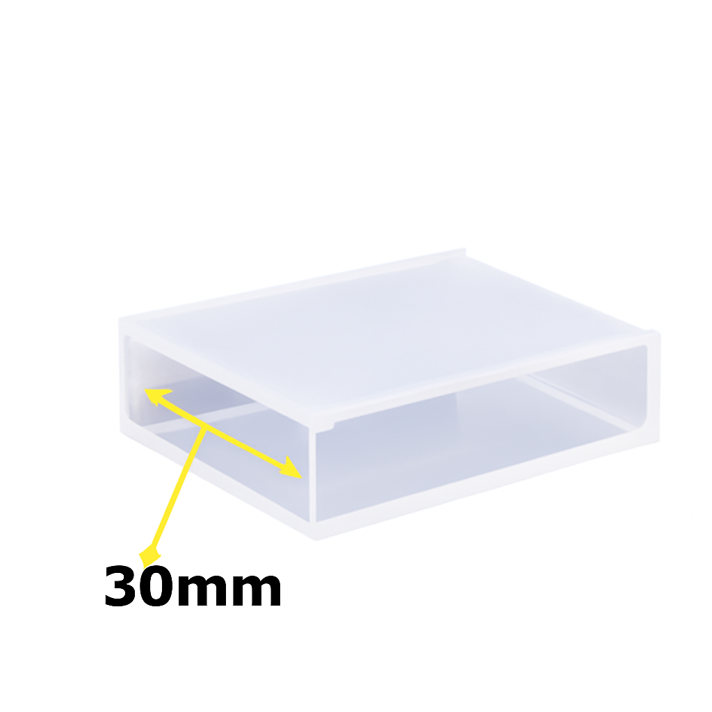 (VG040) 10.5mL Absorption Cuvette with Lid, Glass Material, Fused, Lightpath 30mm, 350 - 2000nm, 2 Clear Walls 2 (VG040) 10.5mL Absorption Cuvette with Lid, Glass Material, Fused, Lightpath 30mm, 350 - 2000nm, 2 Clear Walls - Image 2