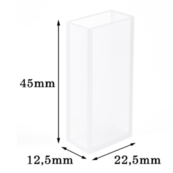 (VG043) 7mL Absorption Cuvette with Lid, Glass Material, Fused, Lightpath 20mm, 350 – 2000nm, 2 Clear Walls