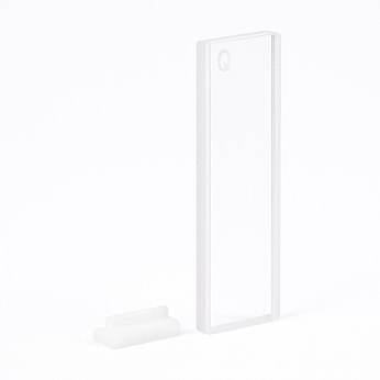 (VNE010) 0.35mL Fluorescence Cuvette with PTFE Lid, Molded/Fused, Flat Base, Lightpath 1mm