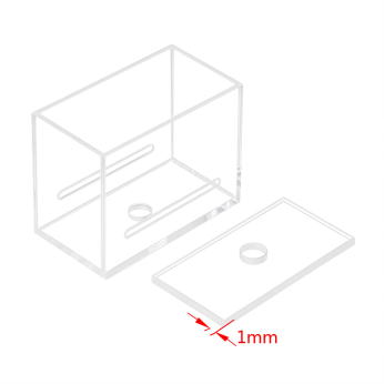 (VNE044) 24mL Customized Cuvette with M6 Thread, 6 Clear Walls, Lightpath 20/40 mm, Glued