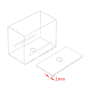 (VNE044) 24mL Customized Cuvette with M6 Thread, 6 Clear Walls, Lightpath 20/40 mm, Glued