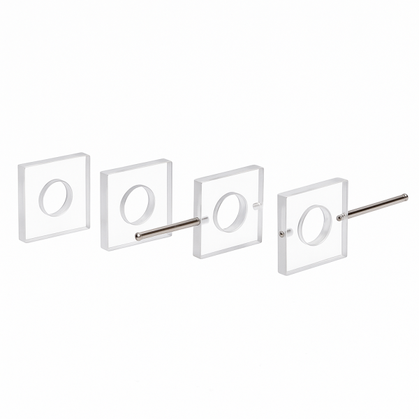 (VNE047) 150μL Flow Chamber Cell, Chamber Size: ø10x2mm, Outer Size: 20x20x3 mm, with Connectors - Image 2